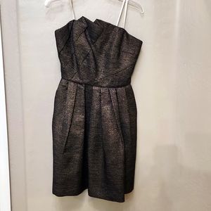 Strapless Metallic Formal Dress
